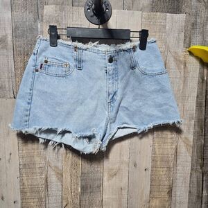 lei Vintage Y2K Bkue Distressed Light Wash Shorts FLAWED